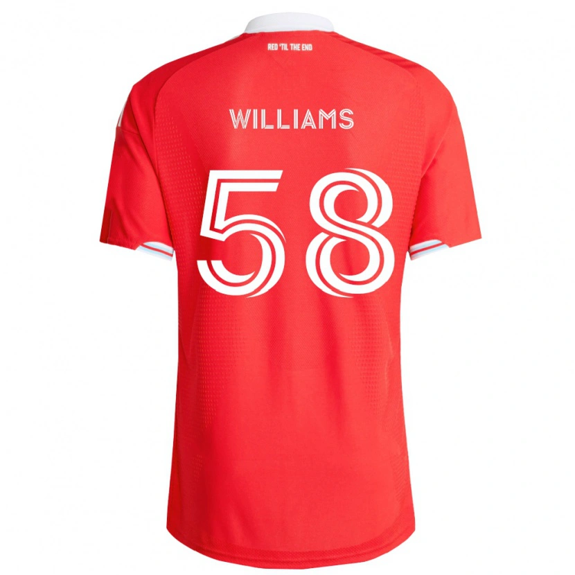 Danxen Niño Camiseta Brody Williams #58 Rojo Azul Profundo Blanco 1ª Equipación 2026/27 La Camisa