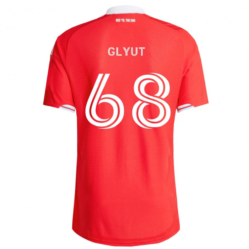 Danxen Niño Camiseta Vitaliy Glyut #68 Rojo Azul Profundo Blanco 1ª Equipación 2026/27 La Camisa