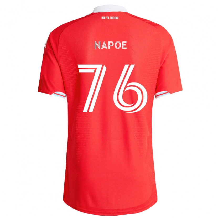 Danxen Niño Camiseta Milan Napoe #76 Rojo Azul Profundo Blanco 1ª Equipación 2026/27 La Camisa