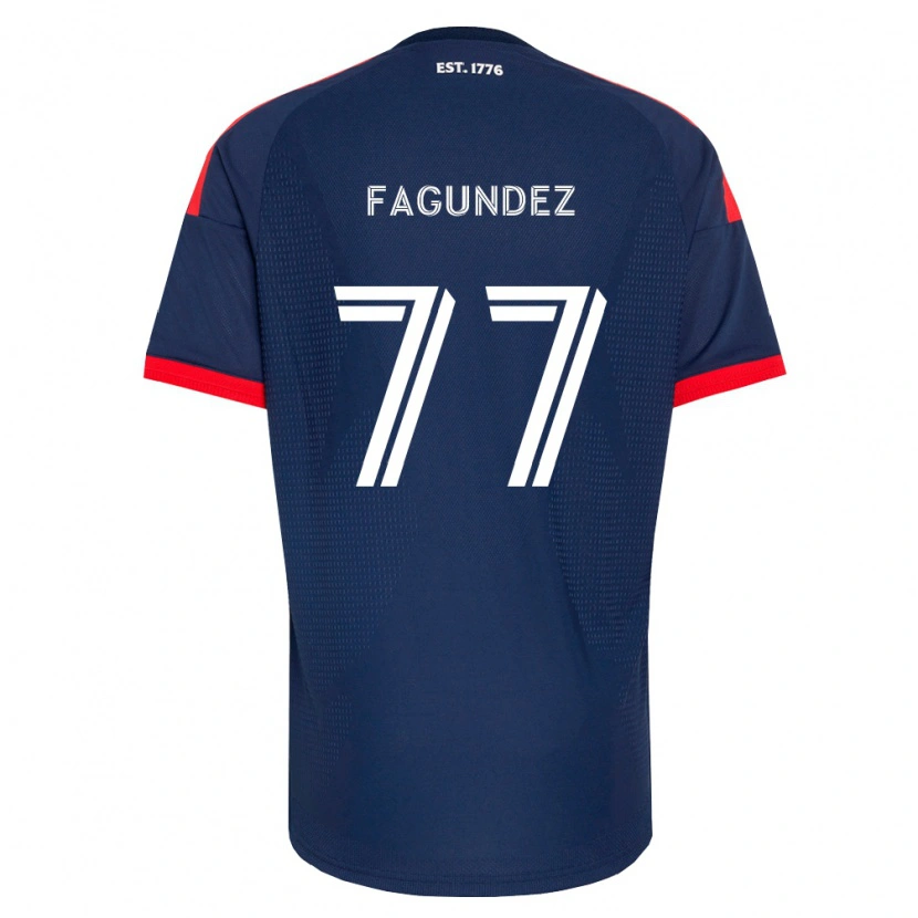 Danxen Niño Camiseta Diego Fagúndez #77 Azul Real Rojo Blanco 1ª Equipación 2026/27 La Camisa