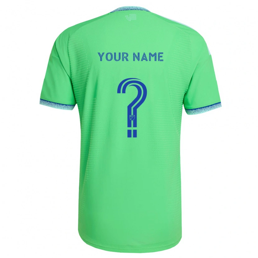Danxen Niño Camiseta Su Nombre #0 Verde Azul Claro 1ª Equipación 2026/27 La Camisa