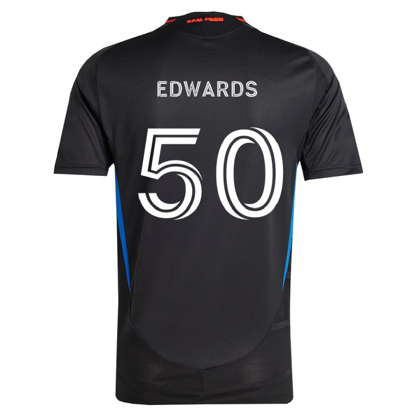 Danxen Niño Camiseta Aaron Edwards #50 Azul Blanco Negro 1ª Equipación 2026/27 La Camisa