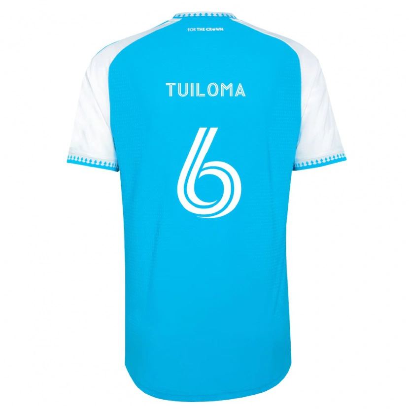 Danxen Niño Camiseta Bill Tuiloma #6 Azul Cielo Blanco Negro 1ª Equipación 2026/27 La Camisa