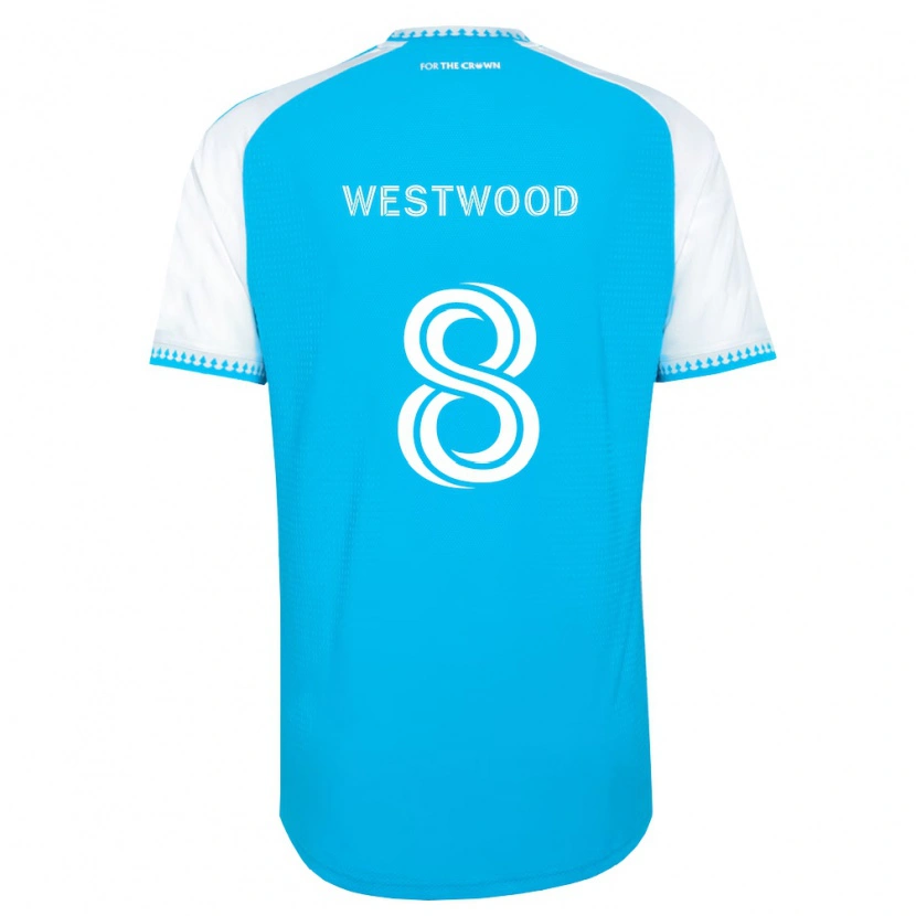 Danxen Niño Camiseta Ashley Westwood #8 Azul Cielo Blanco Negro 1ª Equipación 2026/27 La Camisa