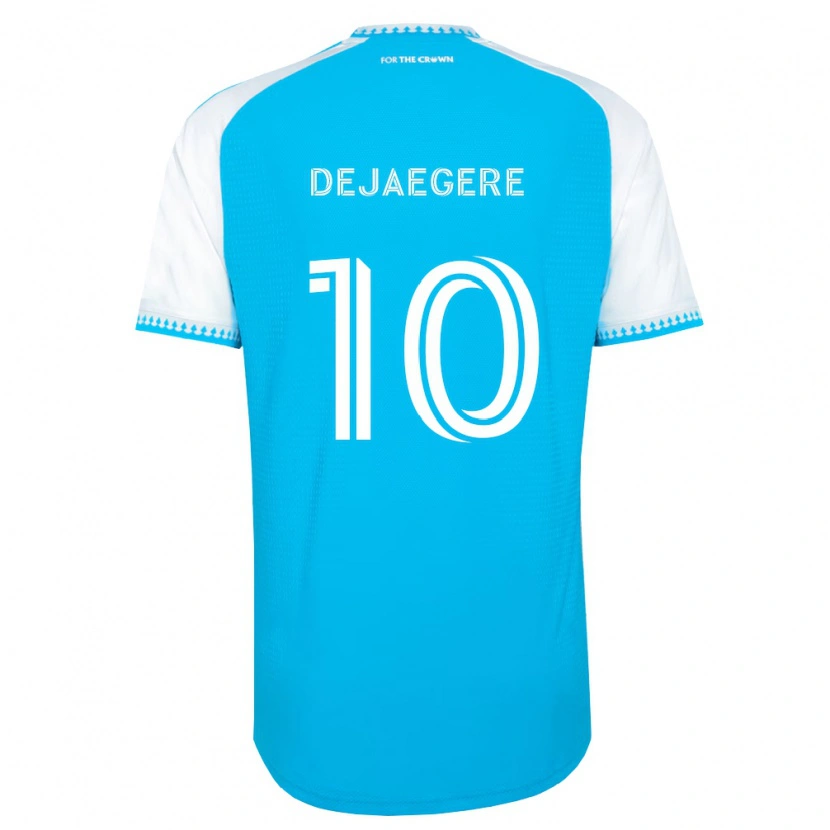Danxen Niño Camiseta Brecht Dejaegere #10 Azul Cielo Blanco Negro 1ª Equipación 2026/27 La Camisa