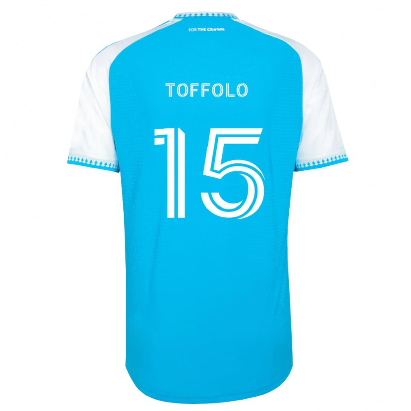 Danxen Niño Camiseta Harry Toffolo #15 Azul Cielo Blanco Negro 1ª Equipación 2026/27 La Camisa