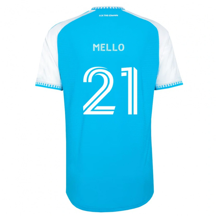 Danxen Niño Camiseta Vinicius Mello #21 Azul Cielo Blanco Negro 1ª Equipación 2026/27 La Camisa