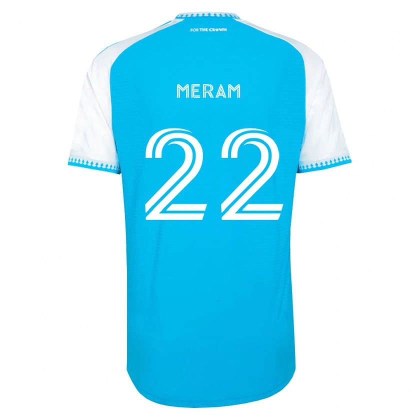 Danxen Niño Camiseta Justin Meram #22 Azul Cielo Blanco Negro 1ª Equipación 2026/27 La Camisa