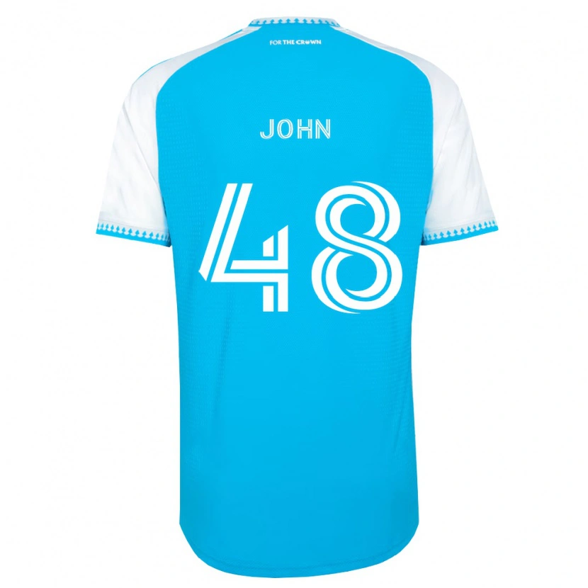 Danxen Niño Camiseta Aron John #48 Azul Cielo Blanco Negro 1ª Equipación 2026/27 La Camisa