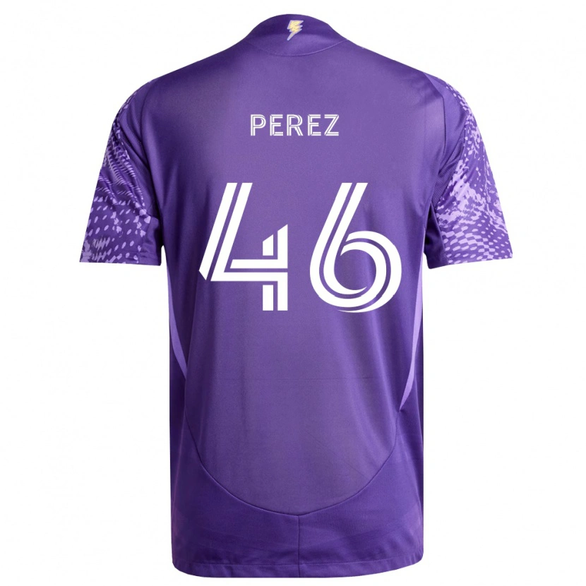 Danxen Niño Camiseta Franco Pérez #46 Morado Blanco 1ª Equipación 2026/27 La Camisa