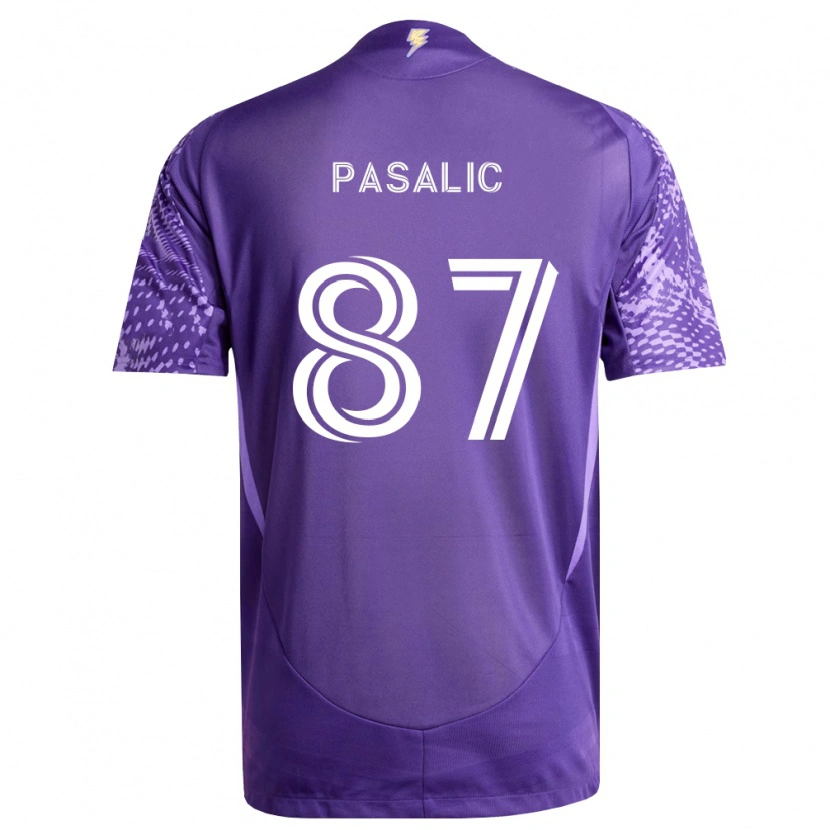 Danxen Niño Camiseta Marco Pašalić #87 Morado Blanco 1ª Equipación 2026/27 La Camisa