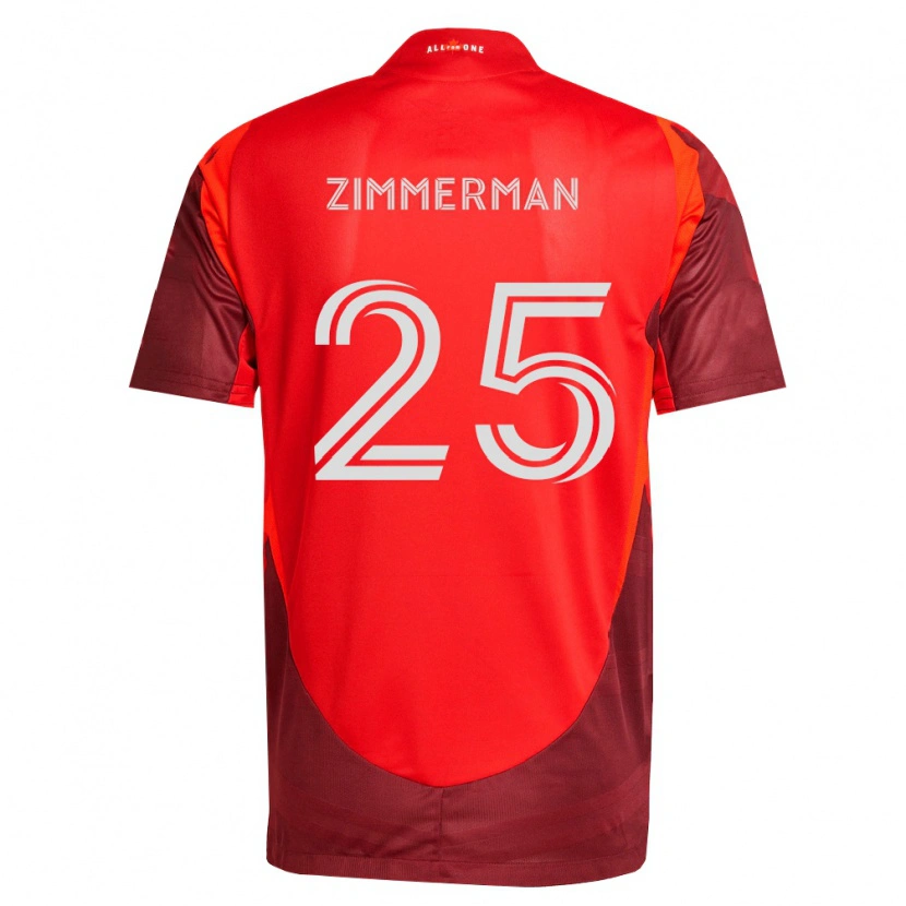 Danxen Niño Camiseta Walker Zimmerman #25 Rojo Borgoña 1ª Equipación 2026/27 La Camisa