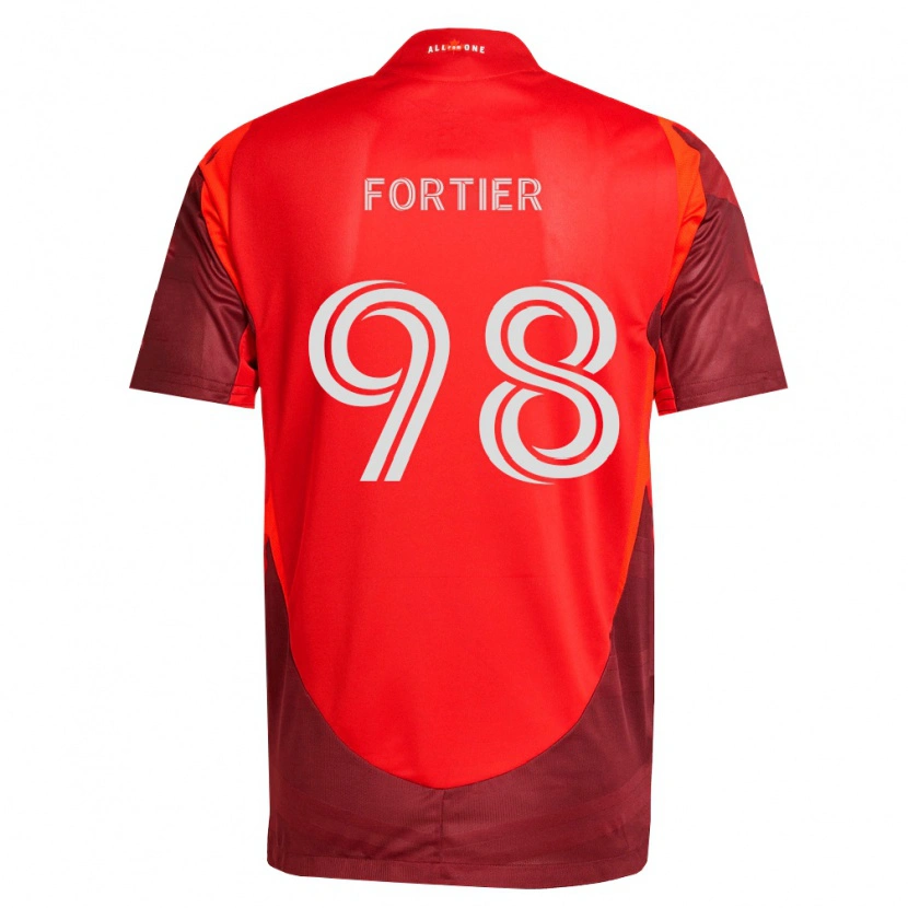 Danxen Niño Camiseta Kristjan Fortier #98 Rojo Borgoña 1ª Equipación 2026/27 La Camisa