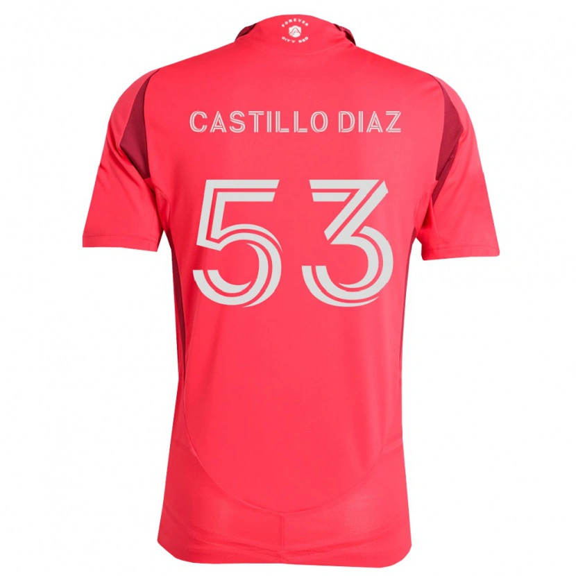 Danxen Niño Camiseta Jesus Castillo Diaz #53 Magenta Blanco 1ª Equipación 2026/27 La Camisa