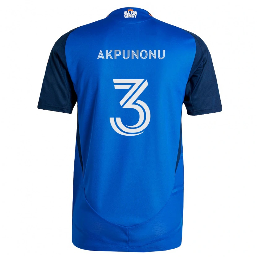 Danxen Niño Camiseta Joey Akpunonu #3 Azul Real Naranja 1ª Equipación 2026/27 La Camisa