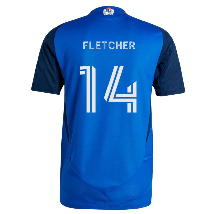Danxen Niño Camiseta Kristian Fletcher #14 Azul Real Naranja 1ª Equipación 2026/27 La Camisa