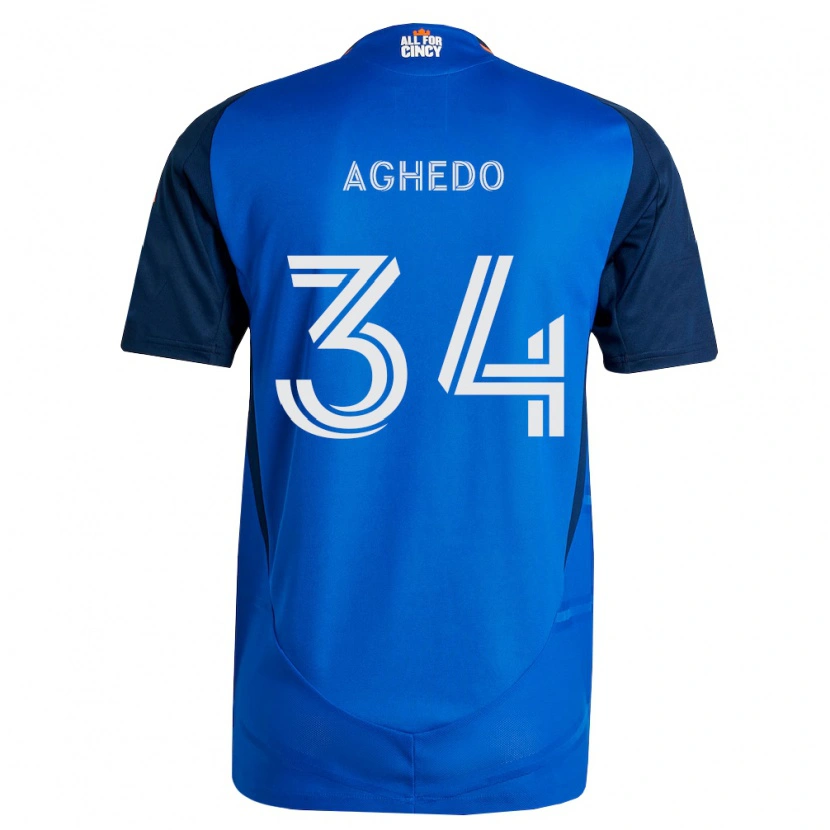 Danxen Niño Camiseta London Aghedo #34 Azul Real Naranja 1ª Equipación 2026/27 La Camisa