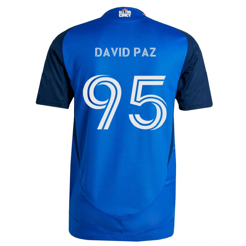 Danxen Niño Camiseta David Paz #95 Azul Real Naranja 1ª Equipación 2026/27 La Camisa