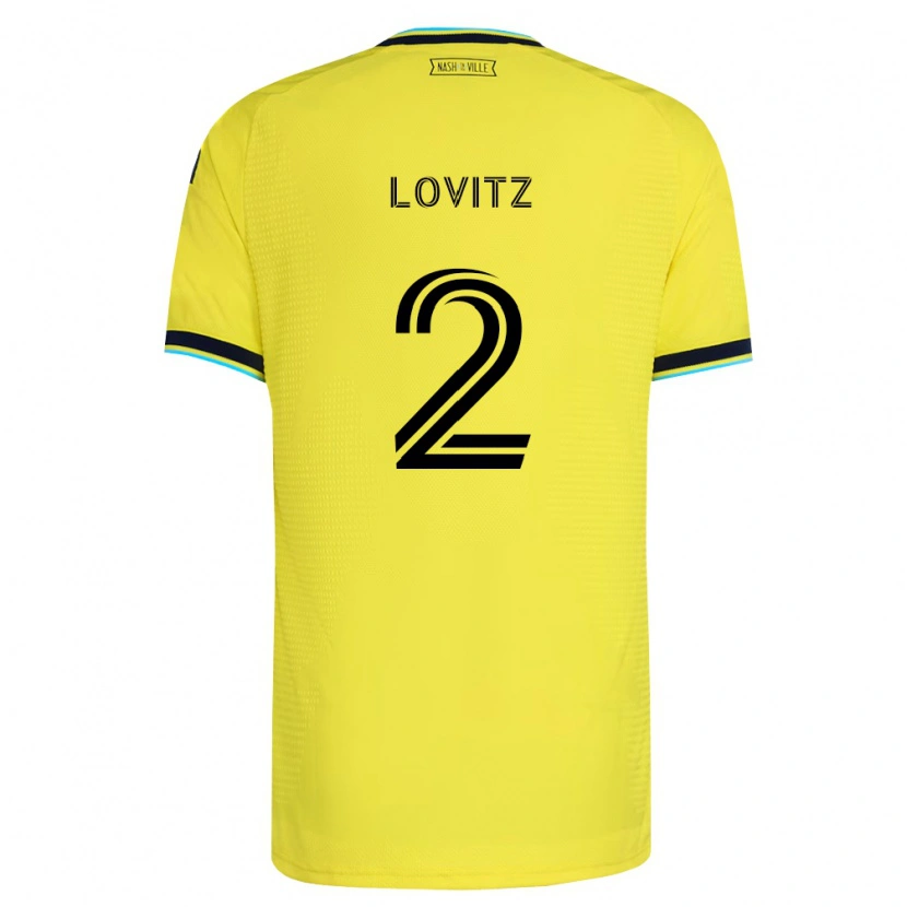 Danxen Niño Camiseta Daniel Lovitz #2 Amarillo Brillante Azul Marino 1ª Equipación 2026/27 La Camisa