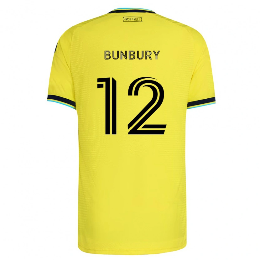 Danxen Niño Camiseta Teal Bunbury #12 Amarillo Brillante Azul Marino 1ª Equipación 2026/27 La Camisa
