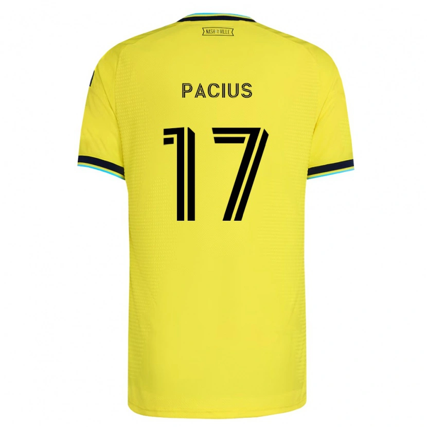 Danxen Niño Camiseta Woobens Pacius #17 Amarillo Brillante Azul Marino 1ª Equipación 2026/27 La Camisa