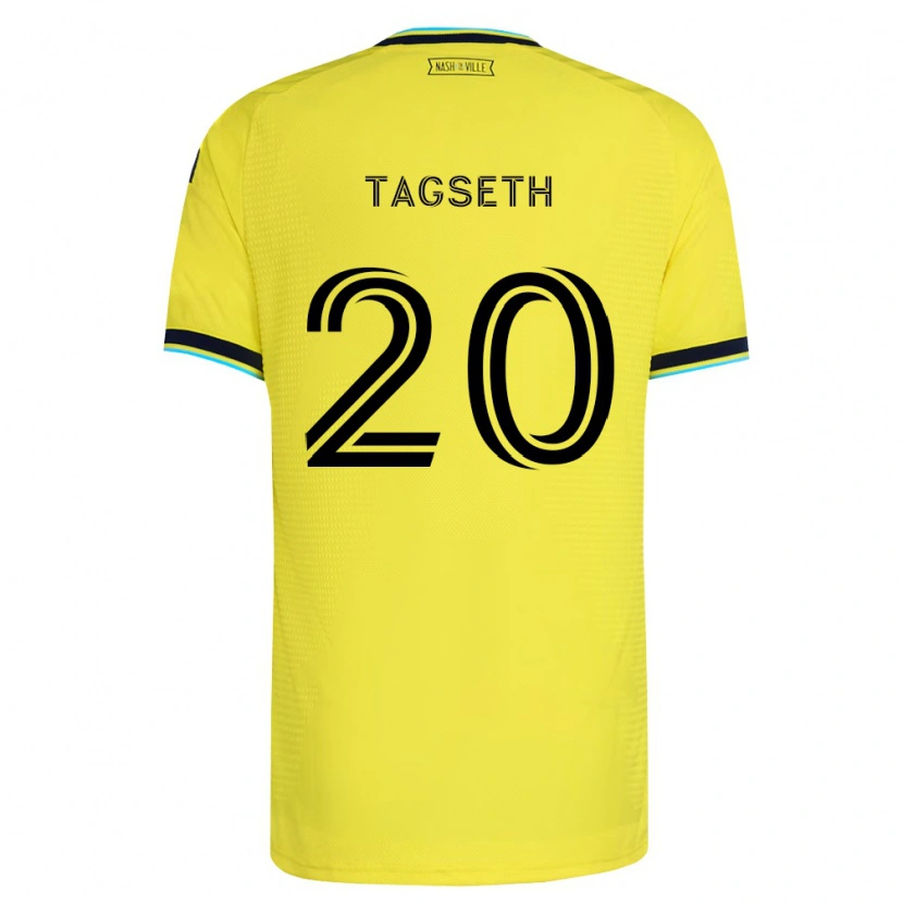 Danxen Niño Camiseta Edvard Tagseth #20 Amarillo Brillante Azul Marino 1ª Equipación 2026/27 La Camisa