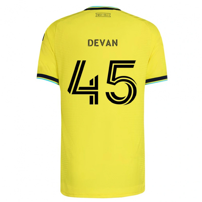 Danxen Niño Camiseta Liam Devan #45 Amarillo Brillante Azul Marino 1ª Equipación 2026/27 La Camisa