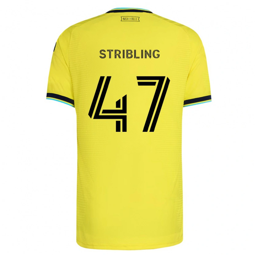 Danxen Niño Camiseta Liam Stribling #47 Amarillo Brillante Azul Marino 1ª Equipación 2026/27 La Camisa