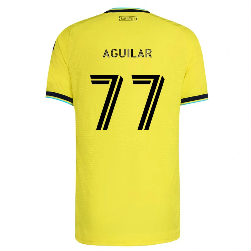 Danxen Niño Camiseta Xavier Aguilar #77 Amarillo Brillante Azul Marino 1ª Equipación 2026/27 La Camisa