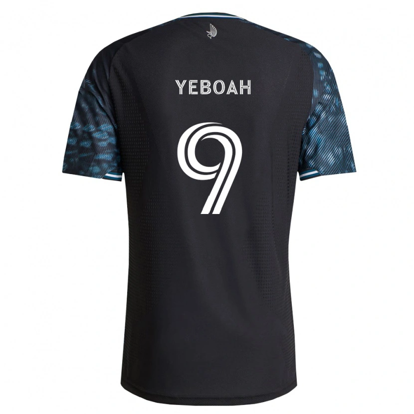 Danxen Niño Camiseta Kelvin Yeboah #9 Negro Blanco 1ª Equipación 2026/27 La Camisa