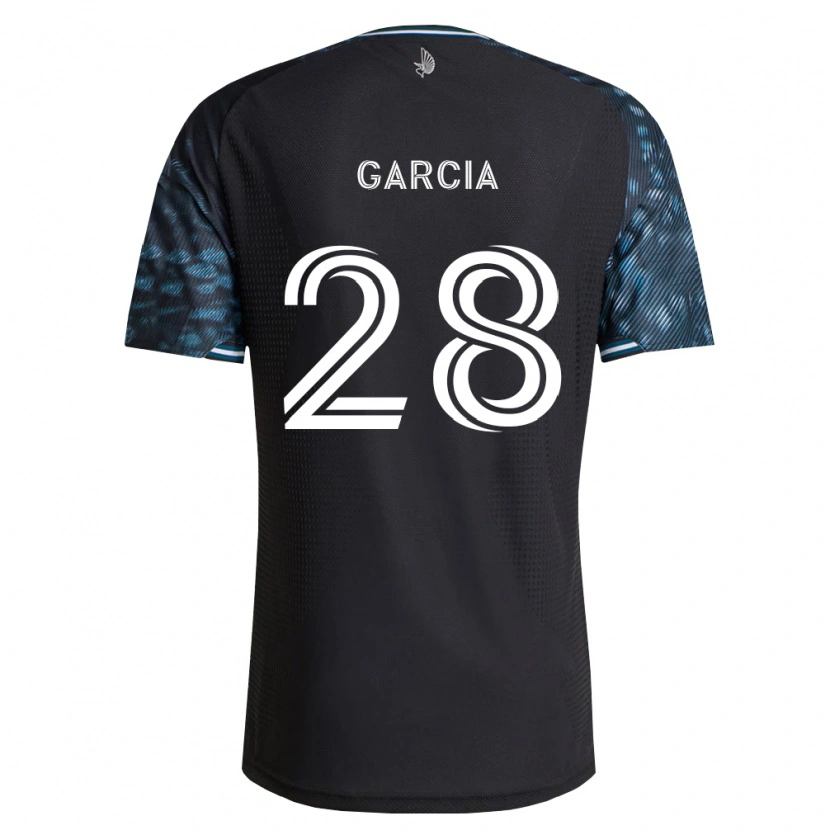 Danxen Niño Camiseta Mender García #28 Negro Blanco 1ª Equipación 2026/27 La Camisa