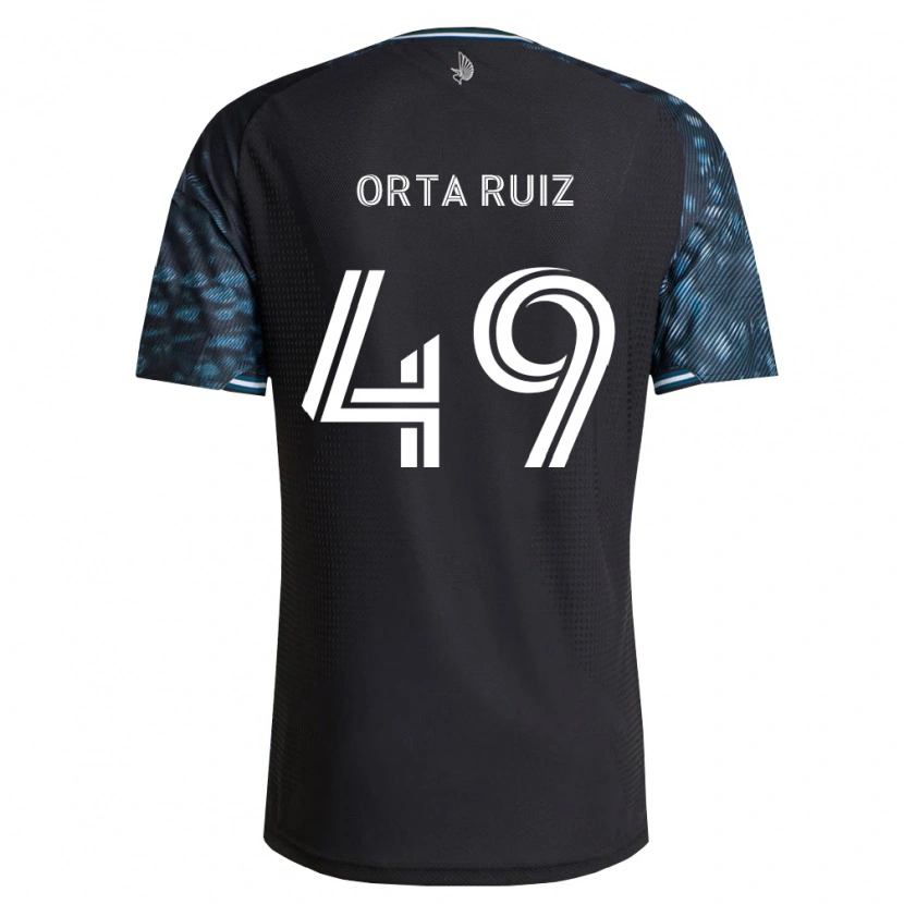 Danxen Niño Camiseta Jose Orta Ruiz #49 Negro Blanco 1ª Equipación 2026/27 La Camisa