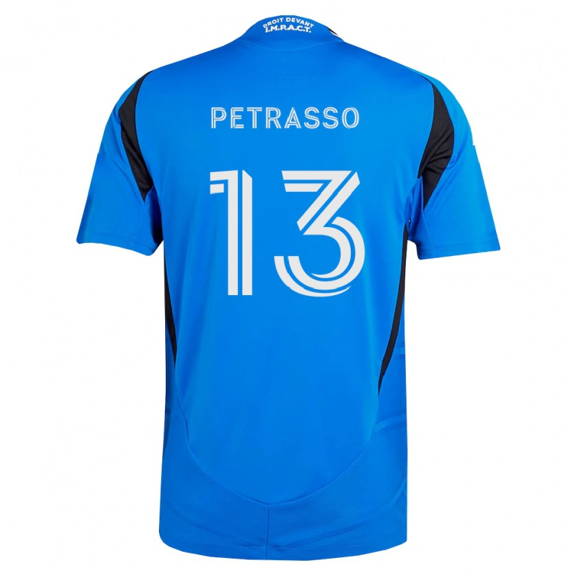 Danxen Niño Camiseta Luca Petrasso #13 Azul Blanco Negro 1ª Equipación 2026/27 La Camisa
