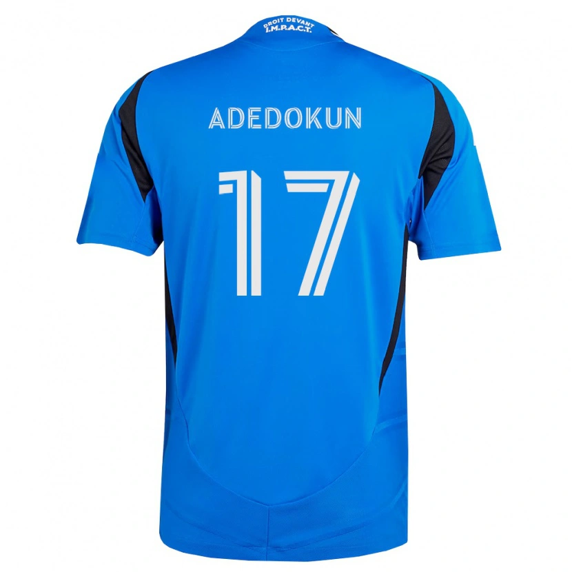 Danxen Niño Camiseta Michael Adedokun #17 Azul Blanco Negro 1ª Equipación 2026/27 La Camisa