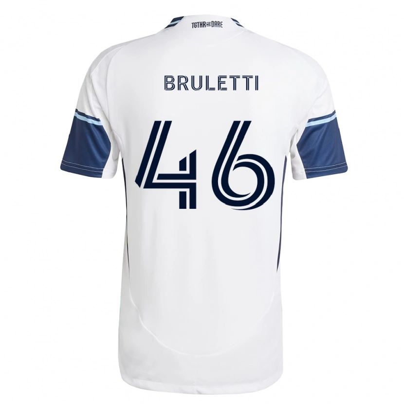 Danxen Niño Camiseta Cristiano Bruletti #46 Blanco Azul Real 1ª Equipación 2026/27 La Camisa