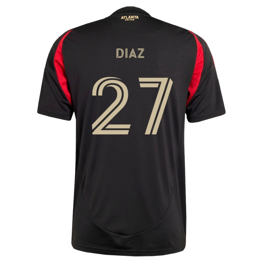 Danxen Niño Camiseta Paulo Díaz #27 Negro Rojo 1ª Equipación 2026/27 La Camisa