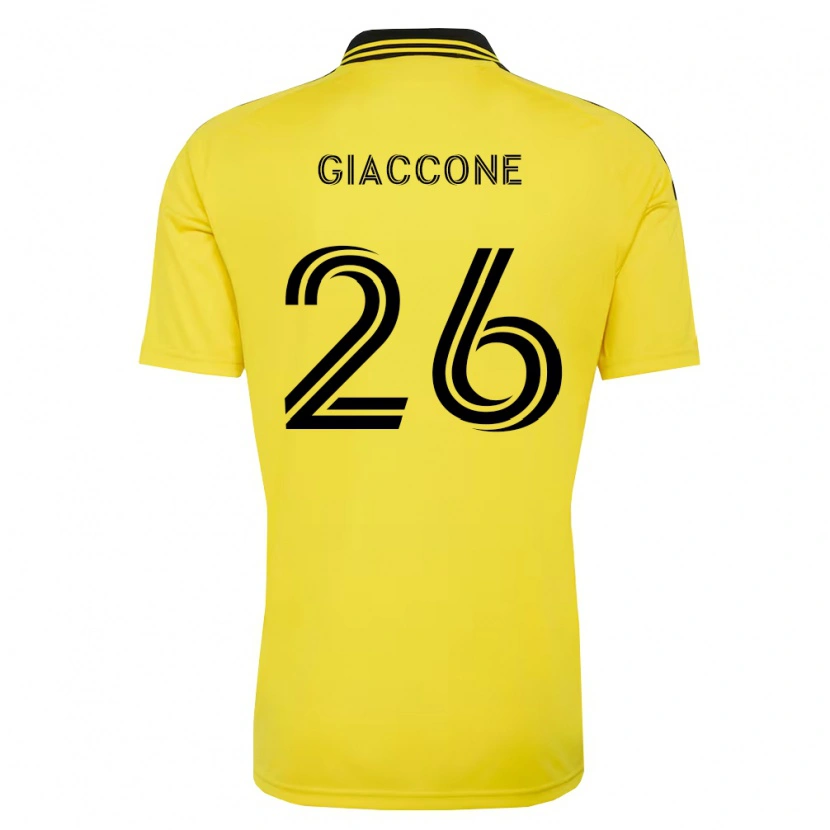 Danxen Niño Camiseta Lautaro Giaccone #26 Amarillo Negro 1ª Equipación 2026/27 La Camisa