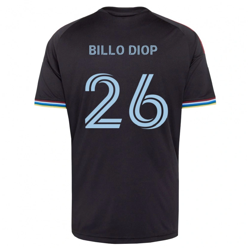 Danxen Niño Camiseta Mamadou Billo Diop #26 Azul Cielo Negro 1ª Equipación 2026/27 La Camisa