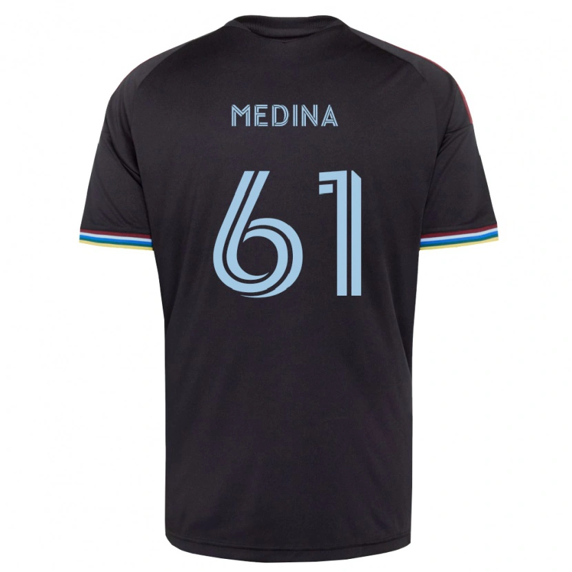 Danxen Niño Camiseta Leonardo Medina #61 Azul Cielo Negro 1ª Equipación 2026/27 La Camisa