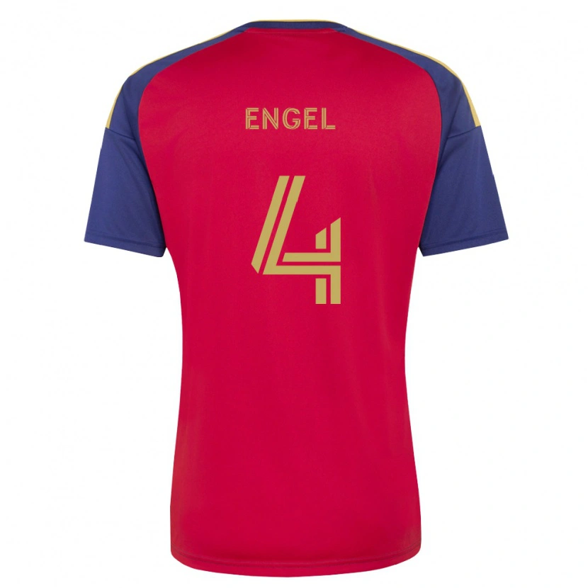 Danxen Niño Camiseta Lukas Engel #4 Azul Real Marrón Rojo 1ª Equipación 2026/27 La Camisa