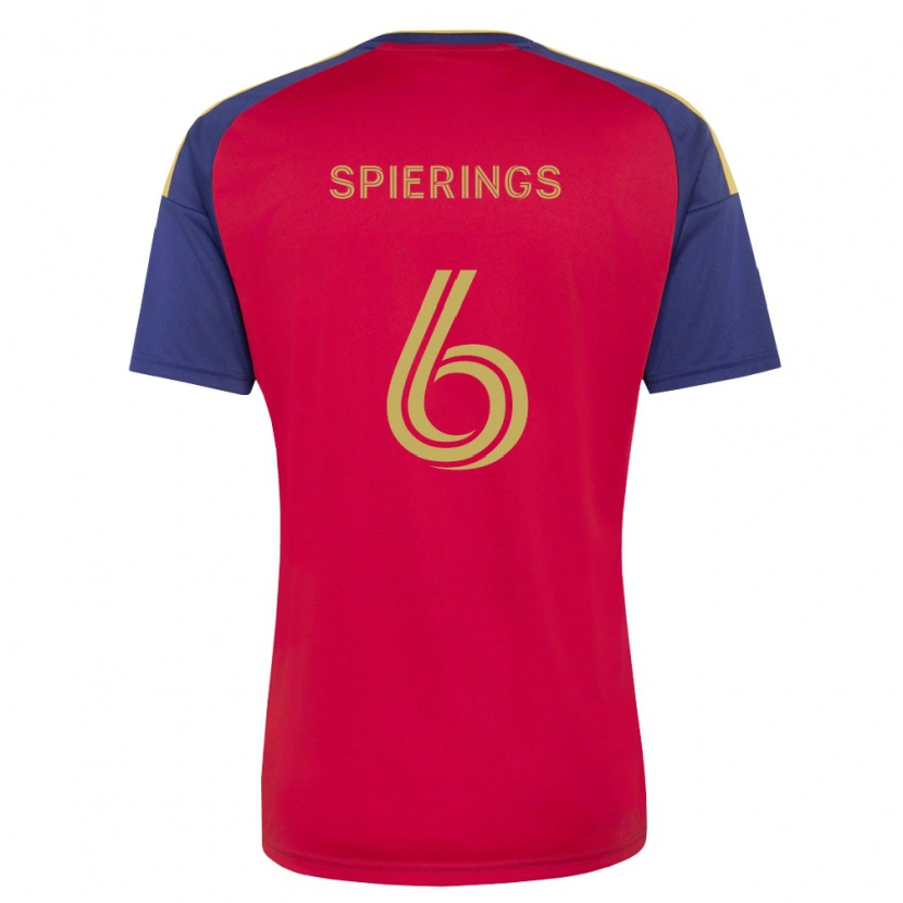Danxen Niño Camiseta Stijn Spierings #6 Azul Real Marrón Rojo 1ª Equipación 2026/27 La Camisa