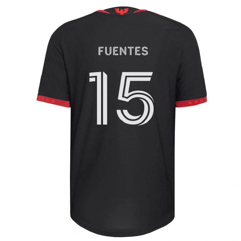 Danxen Niño Camiseta Gabriel Fuentes #15 Negro Blanco Rojo 1ª Equipación 2026/27 La Camisa