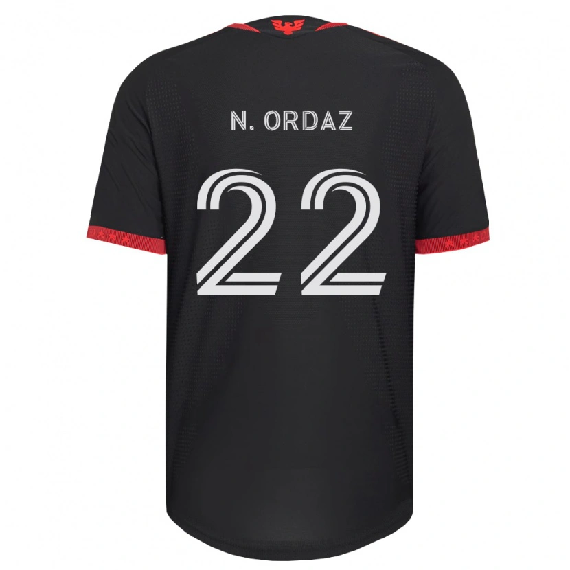 Danxen Niño Camiseta Nathan Ordaz #22 Negro Blanco Rojo 1ª Equipación 2026/27 La Camisa