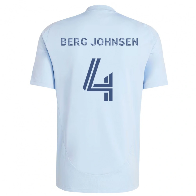 Danxen Niño Camiseta Lasse Berg Johnsen #4 Azul Claro Gris Claro 1ª Equipación 2026/27 La Camisa