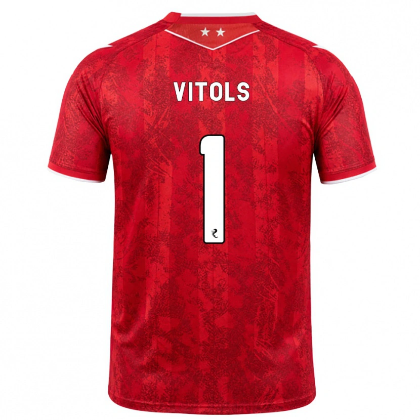 Danxen Niño Camiseta Rodrigo Vitols #1 Rojo Blanco 1ª Equipación 2026/27 La Camisa