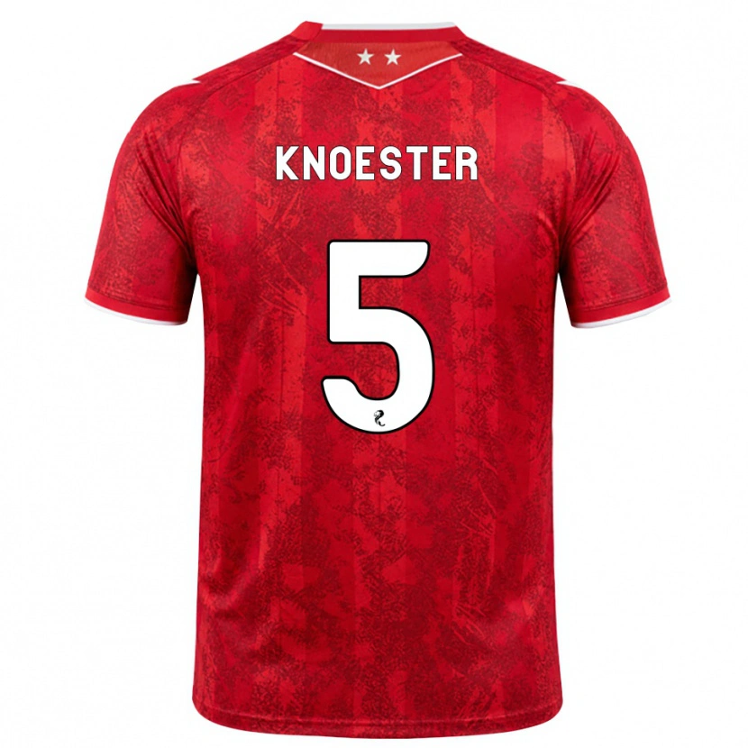 Danxen Niño Camiseta Mats Knoester #5 Rojo Blanco 1ª Equipación 2026/27 La Camisa