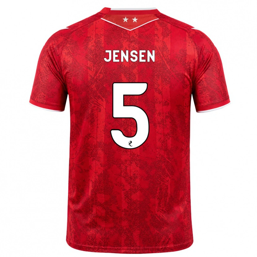 Danxen Niño Camiseta Richard Jensen #5 Rojo Blanco 1ª Equipación 2026/27 La Camisa