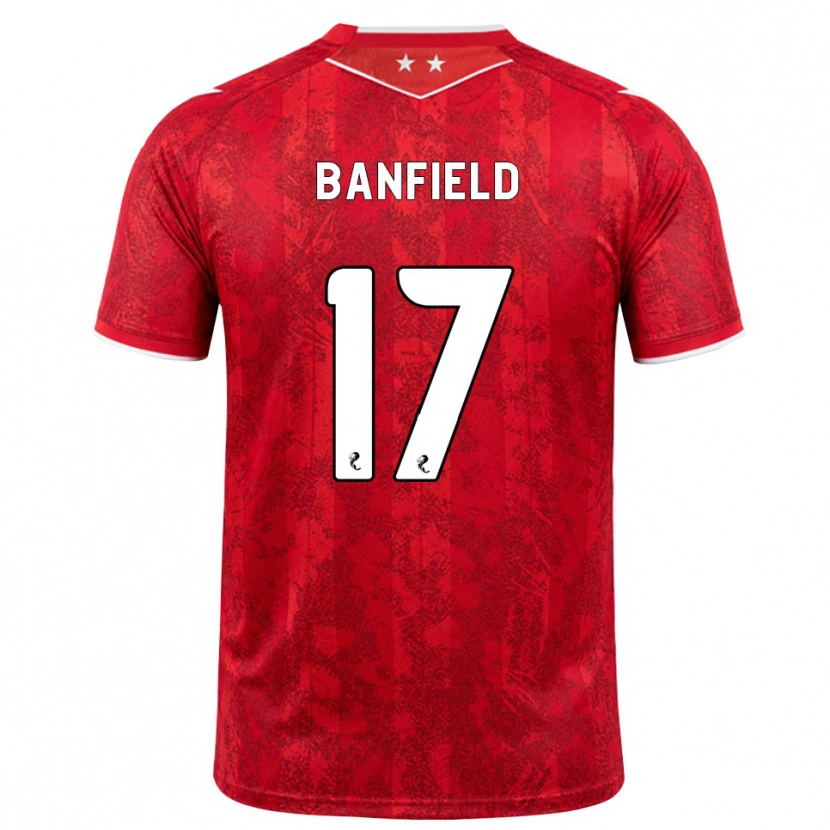 Danxen Niño Camiseta Keeley Banfield #17 Rojo Blanco 1ª Equipación 2026/27 La Camisa