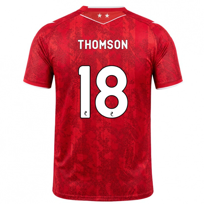 Danxen Niño Camiseta Eva Thomson #18 Rojo Blanco 1ª Equipación 2026/27 La Camisa