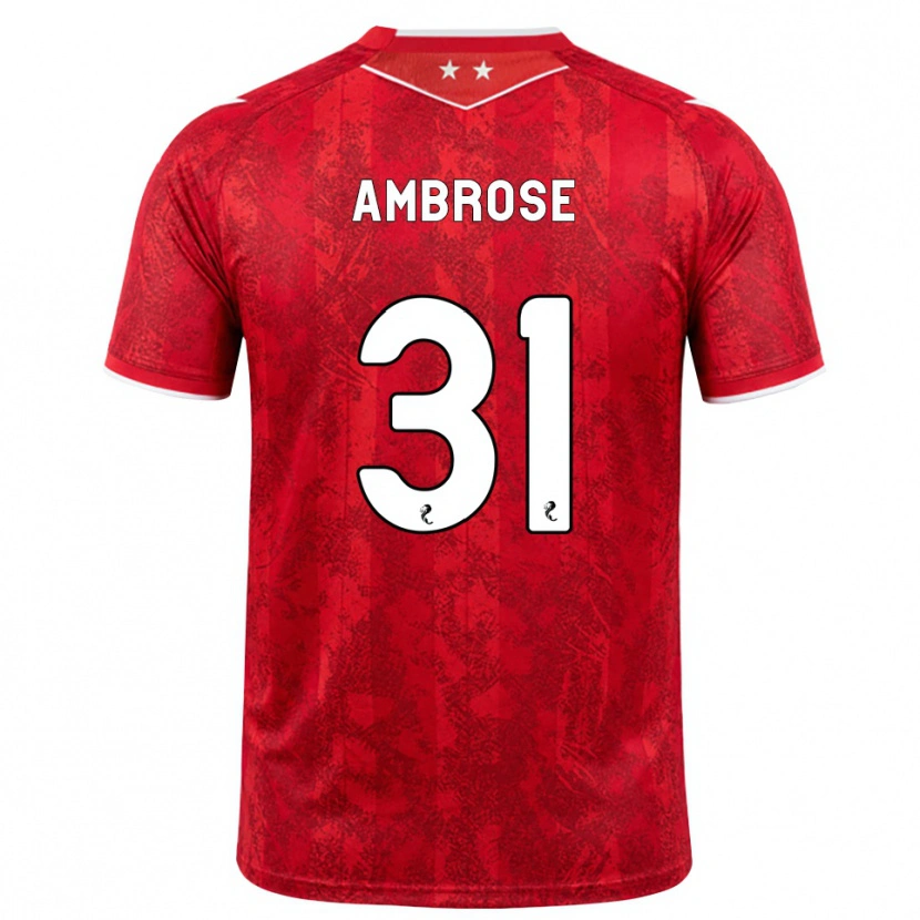 Danxen Niño Camiseta Peter Ambrose #31 Rojo Blanco 1ª Equipación 2026/27 La Camisa